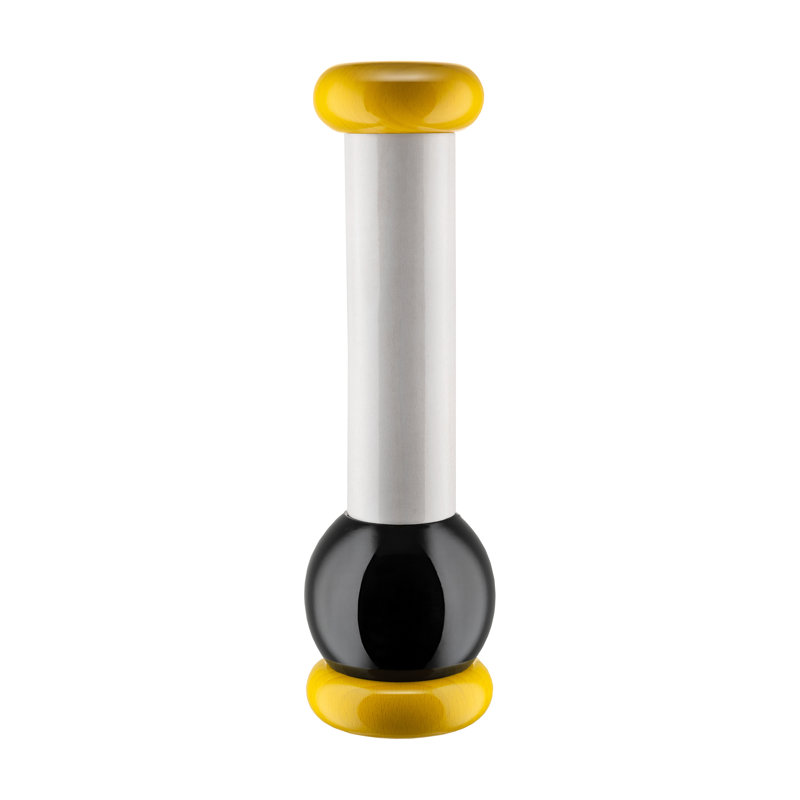 Beech Wood Yellow Black White Pepper Mill