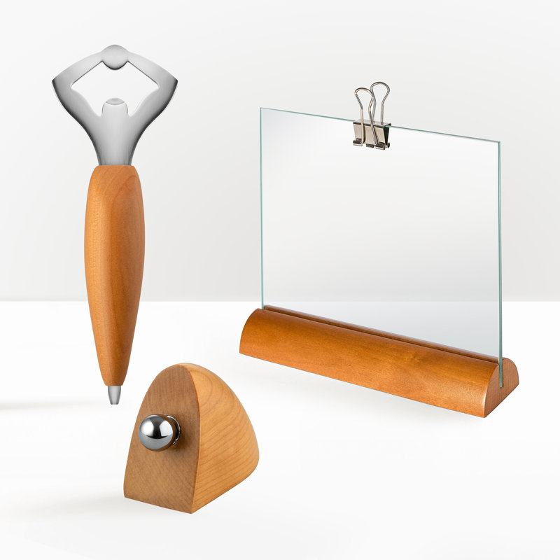 Ercolino Stainless Steel and Birch Wood Bottle Opener