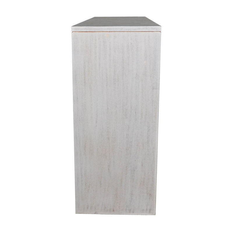 Bridge 59'' White Wash Wood Console Table with Storage