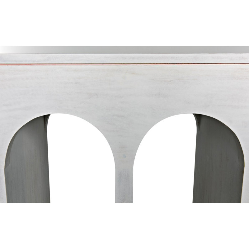 Bridge 59'' White Wash Wood Console Table with Storage
