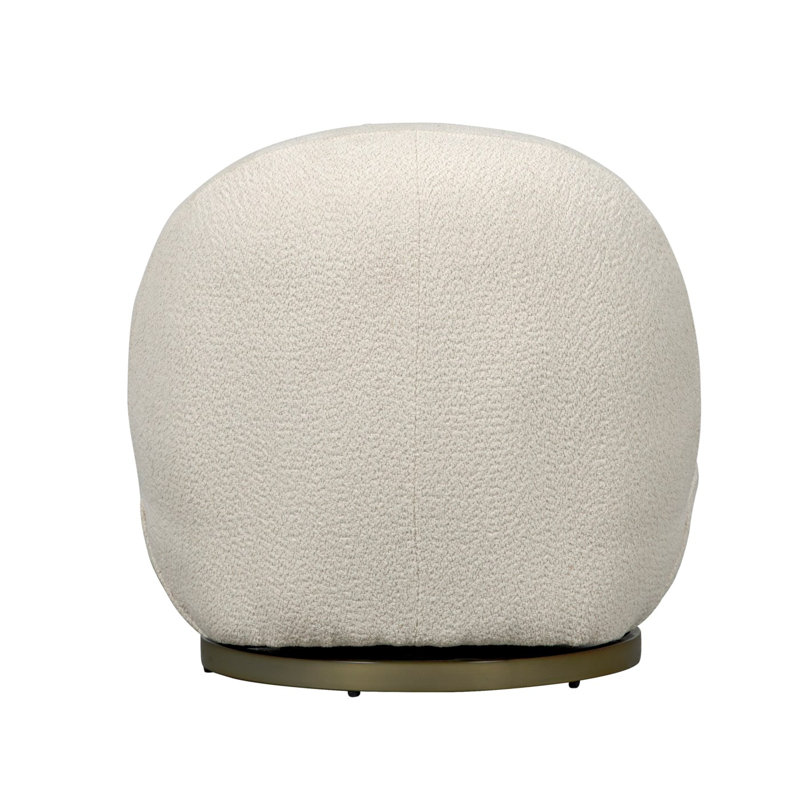Artemis White Velvet Swivel Side Chair with Metal Base