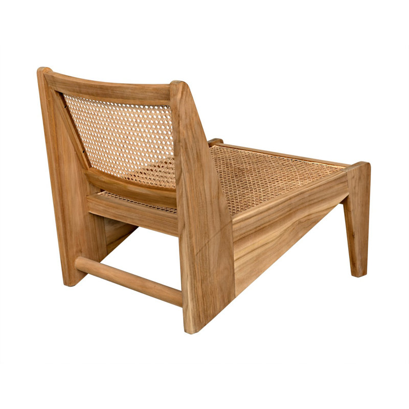 White Geometric Handcrafted Wood Accent Chair - 32in