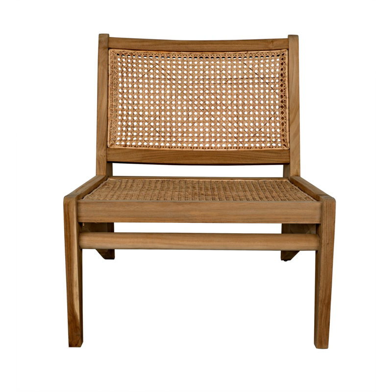 White Geometric Handcrafted Wood Accent Chair - 32in