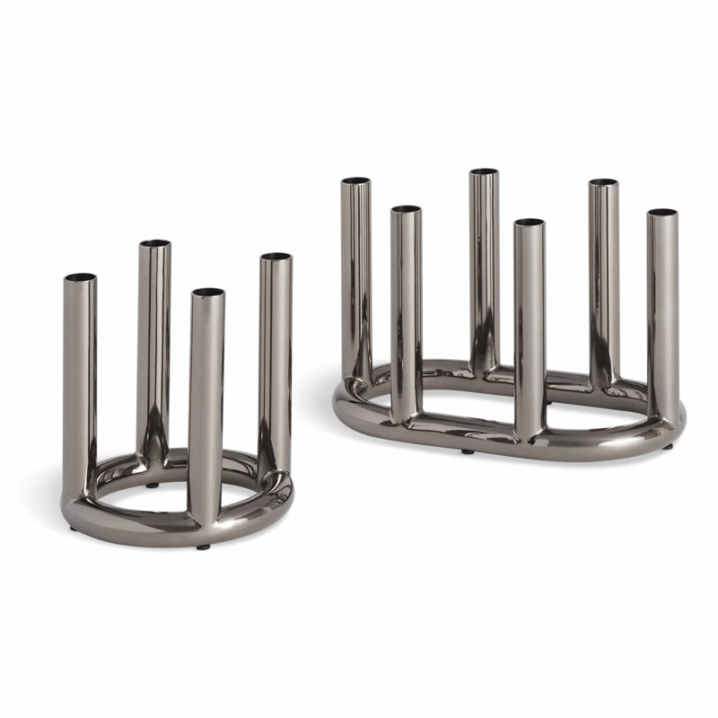 Rad Small Black Nickel Metal Candelabra