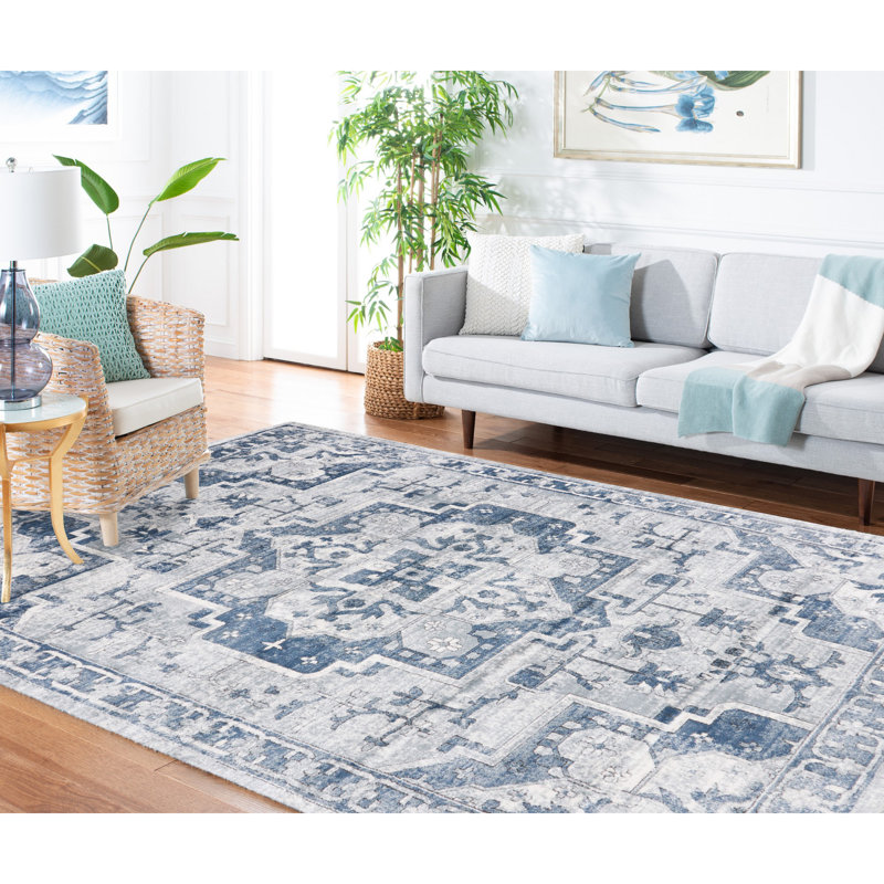 Ivory Synthetic Hand-Knotted 8' x 10' Easy Care Rug