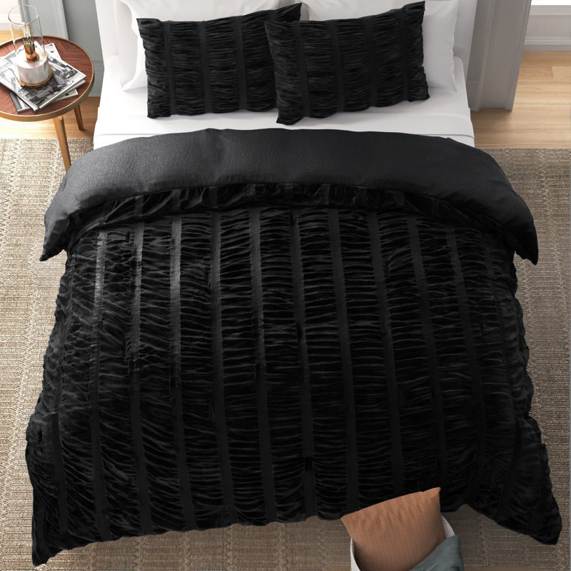 White King Microfiber Seersucker Duvet Set