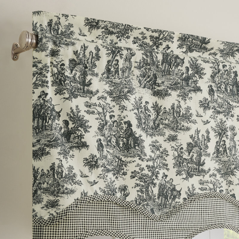 Charmed Life Onyx Cotton Scalloped Window Valance