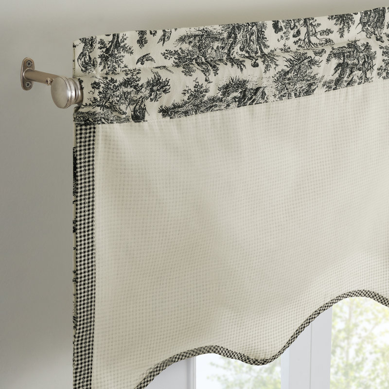 Charmed Life Onyx Cotton Scalloped Window Valance