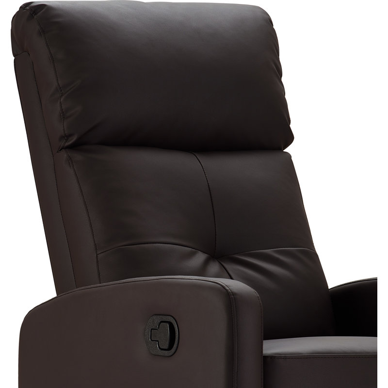 Henderson Modern Dark Brown Faux Leather Recliner with Metal Frame