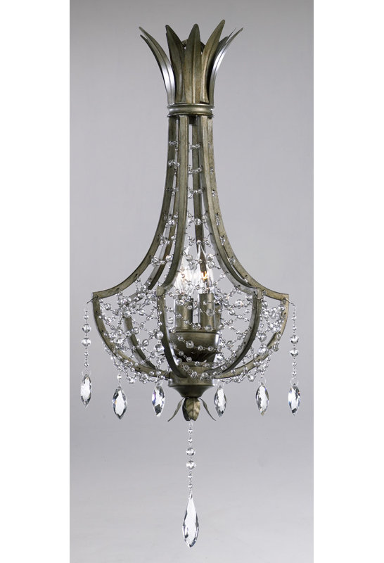 Luciana Antique Brass and Crystal Empire Chandelier
