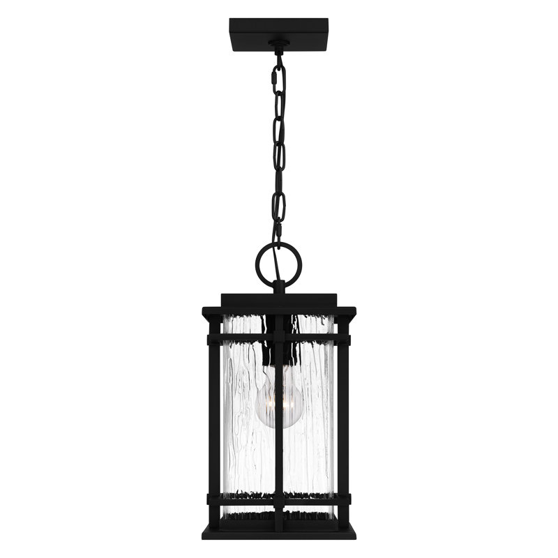 McAlister Earth Black Mini Pendant with Textured Glass