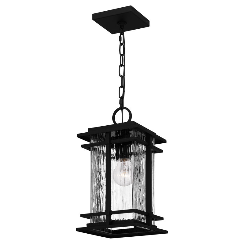 McAlister Earth Black Mini Pendant with Textured Glass