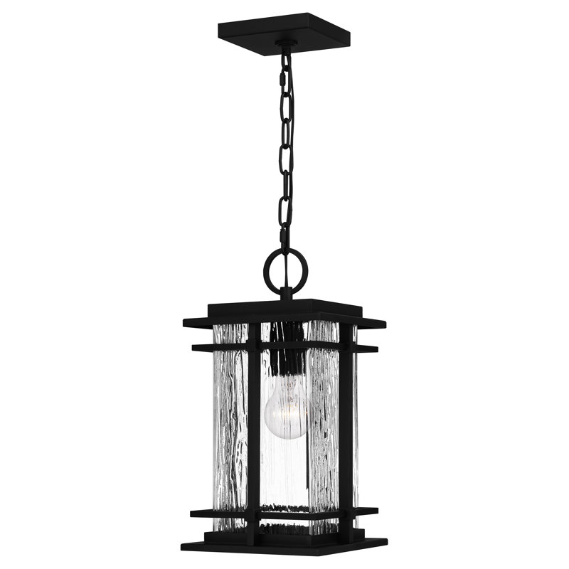 McAlister Earth Black Mini Pendant with Textured Glass