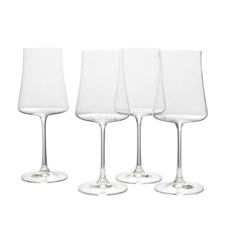 Aline 18 oz Clear Crystal Red Wine Glasses Set of 4