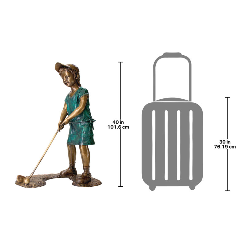 Gabrielle Bronze Garden Statue with Antiqued Patina Finish