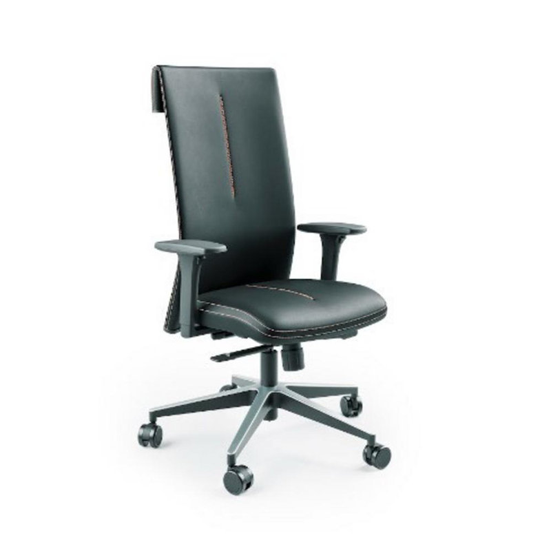 High Back Executive Black Leather Adjustable Office Chair