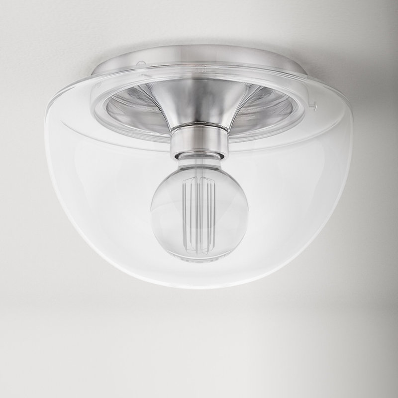 Alexi 13.75" Polished Nickel & Clear Glass LED Bowl Flush Mount