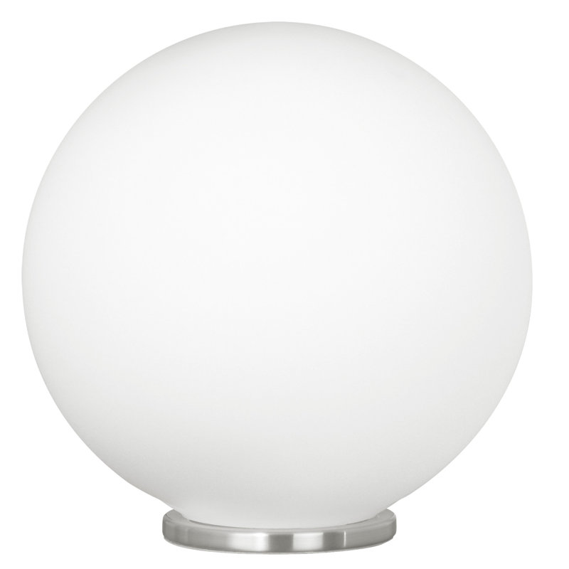 Rondo Silver Globe Table Lamp with Frosted Opal Shade