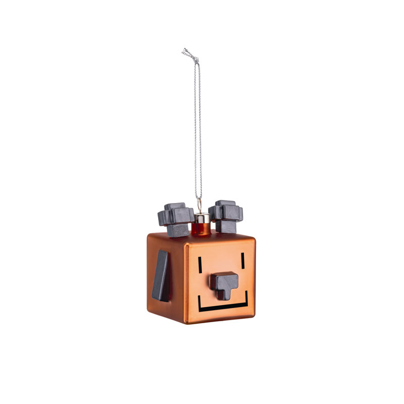 Dear Deer Cube Hand-Decorated Glass Christmas Ornament