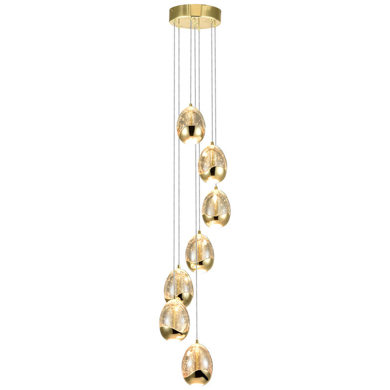 Venezia Champagne Glass Teardrop LED Chandelier in Gold