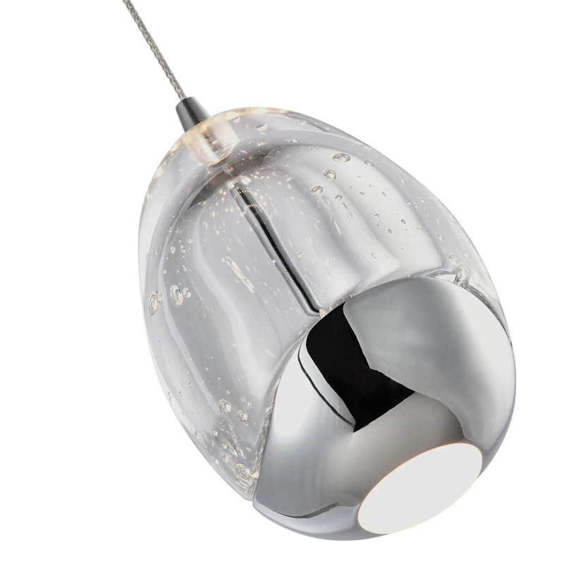 Artisan Deco Black Glass LED Pendant Light, 80" Energy Star