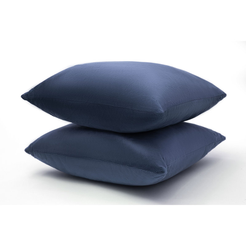 Navy Velour Decorative Throw Pillows Set of 2