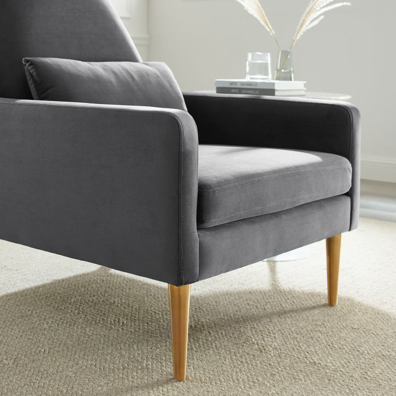 Liliana Charcoal Gray 28.5" Performance Velvet Armchair