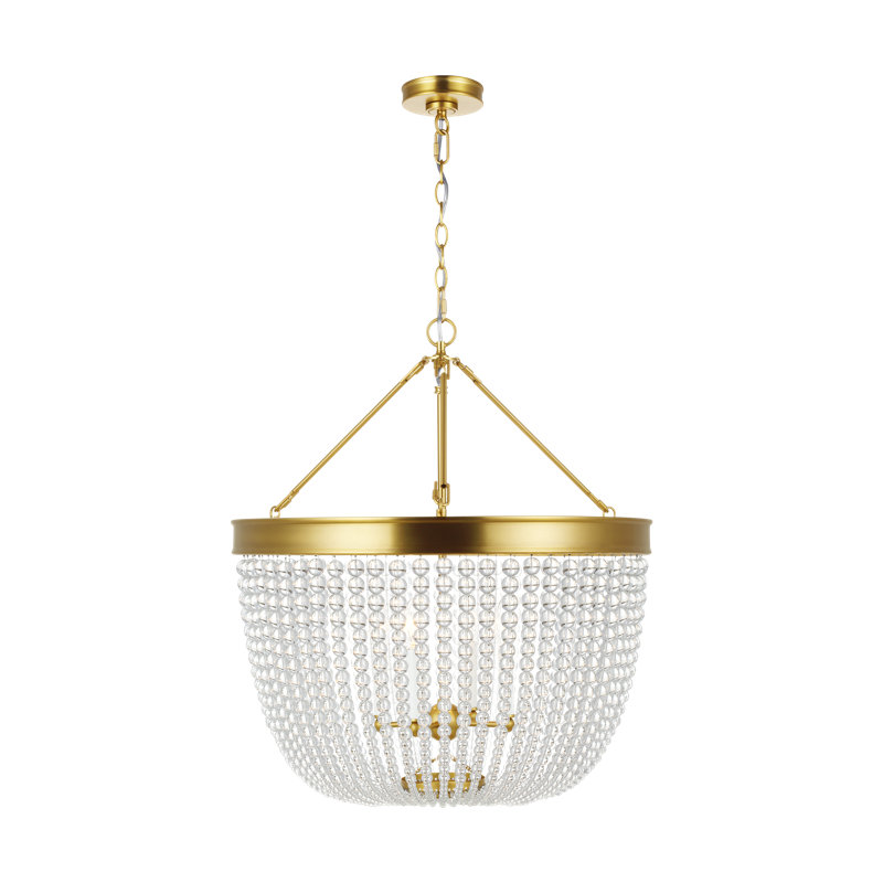 Summerhill Empire Silhouette 19" Brass & Crystal Indoor/Outdoor Pendant