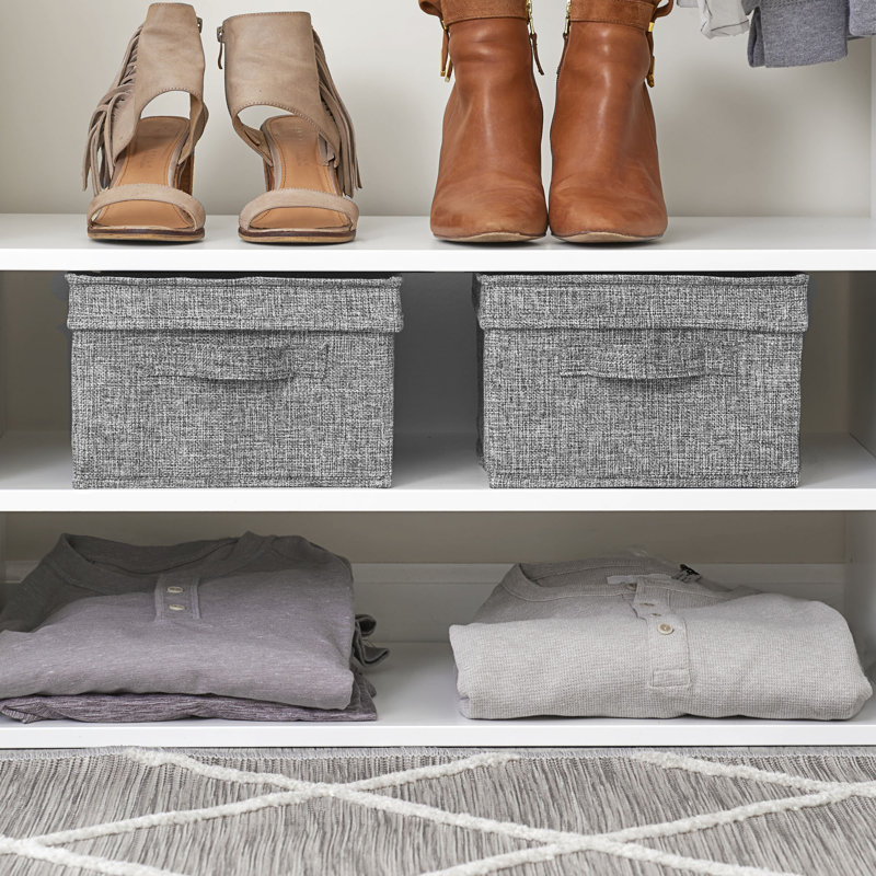 Graphite Jumbo Fabric Storage Bins with Lids