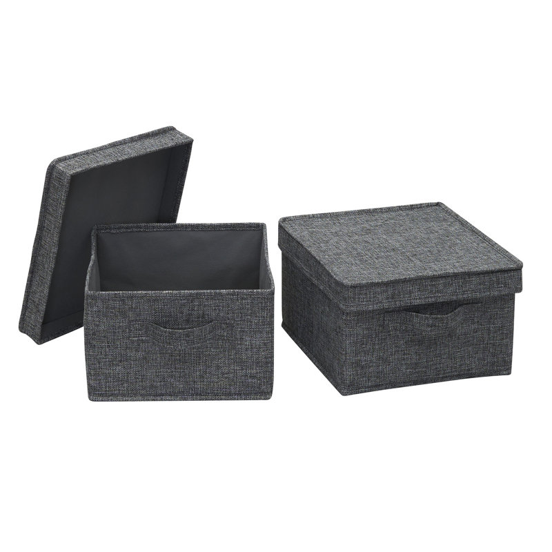 Graphite Jumbo Fabric Storage Bins with Lids