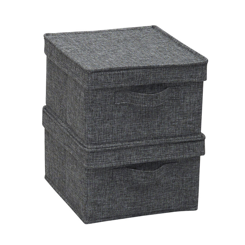 Graphite Jumbo Fabric Storage Bins with Lids