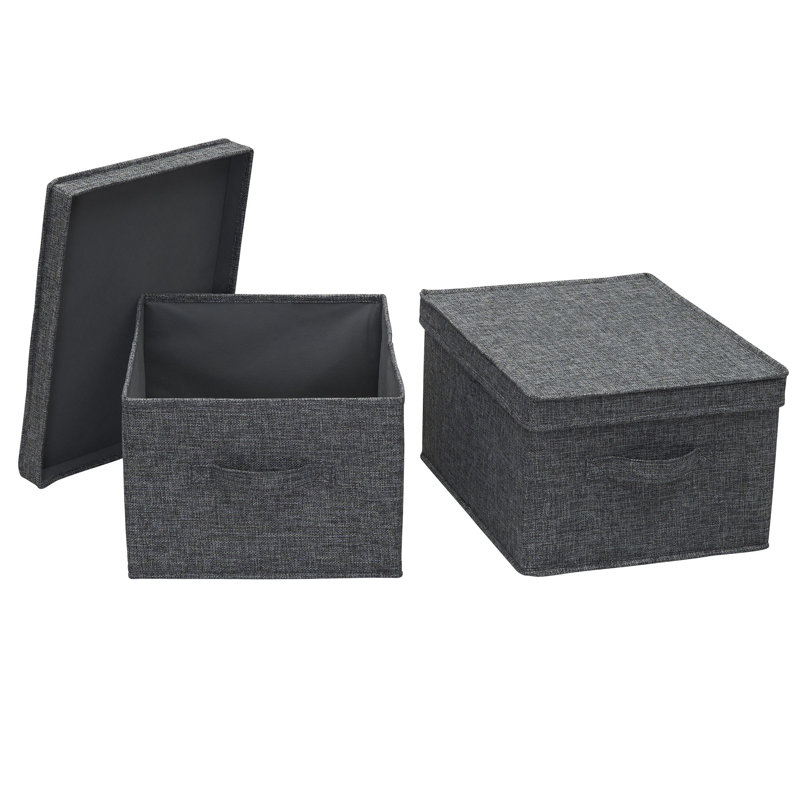 Graphite Jumbo Fabric Storage Bins with Lids