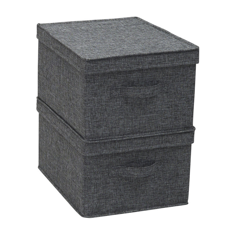 Graphite Jumbo Fabric Storage Bins with Lids