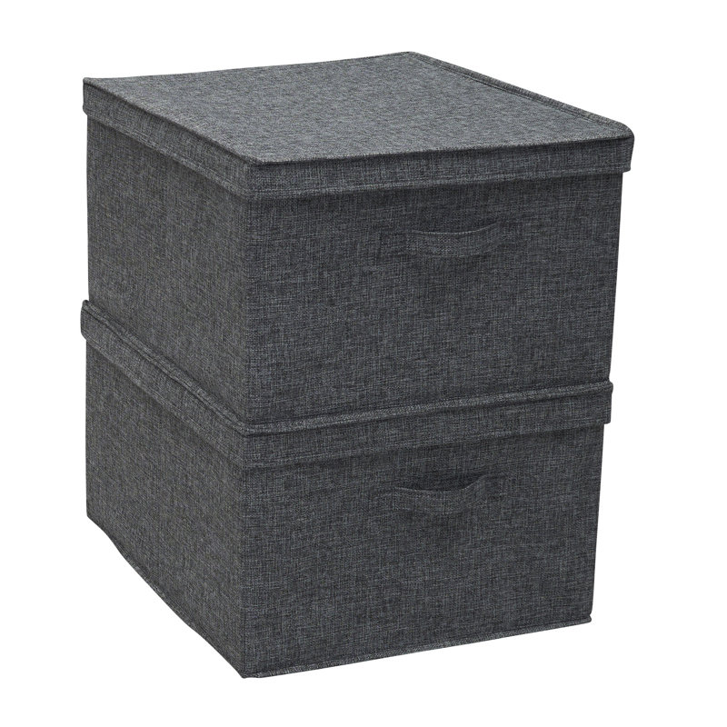 Graphite Jumbo Fabric Storage Bins with Lids