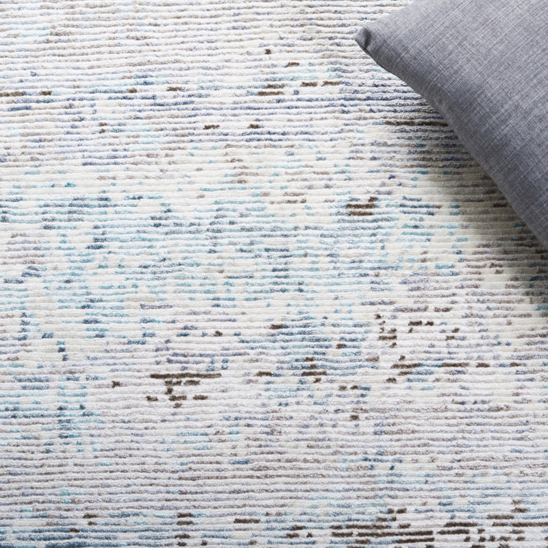 Tiffany Hand-Knotted Blue Abstract Wool Blend 6' x 9' Rug