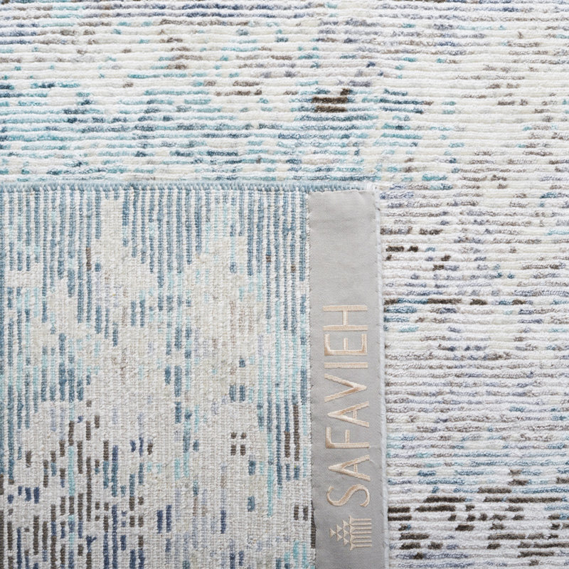 Tiffany Hand-Knotted Blue Abstract Wool Blend 6' x 9' Rug