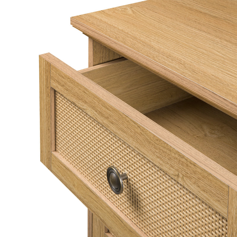 Sango Newcomb Rattan-Brown 2-Drawer Nightstand