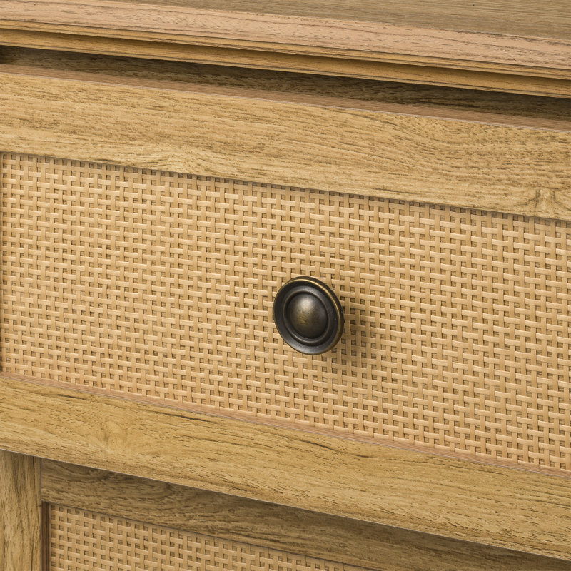 Sango Newcomb Rattan-Brown 2-Drawer Nightstand