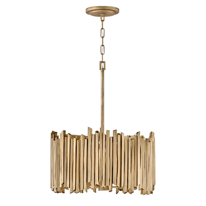 Roca Burnished Gold 3-Light LED Drum Pendant