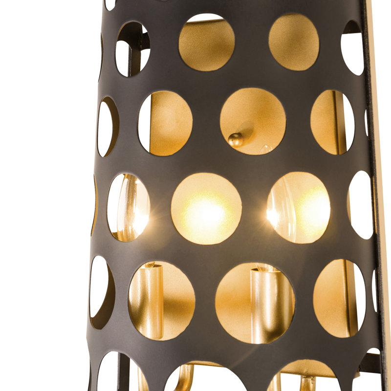Bailey Dimmable Art Deco Black and Gold Wall Sconce