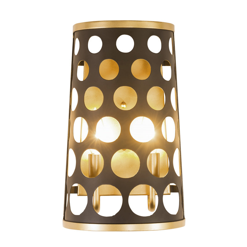 Bailey Dimmable Art Deco Black and Gold Wall Sconce