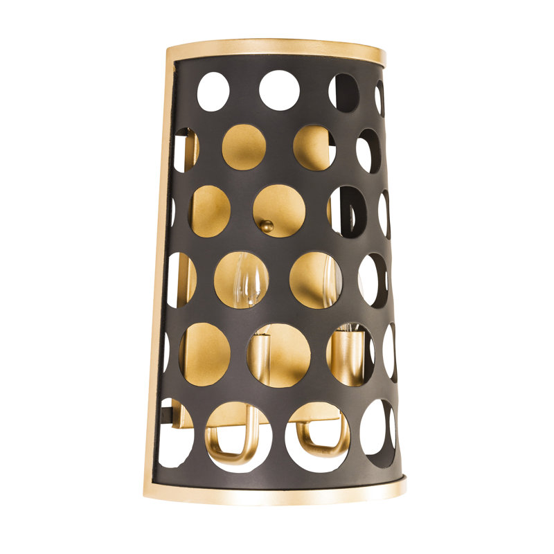 Bailey Dimmable Art Deco Black and Gold Wall Sconce
