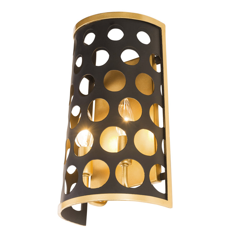 Bailey Dimmable Art Deco Black and Gold Wall Sconce
