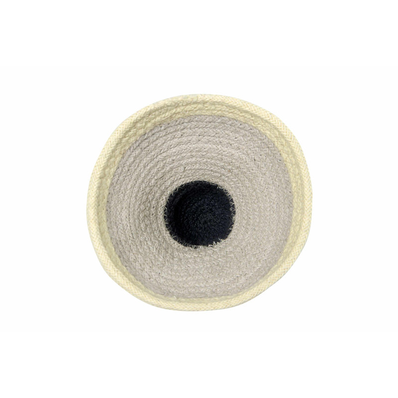 Small Yellow Cotton Pencil Storage Basket with Lid