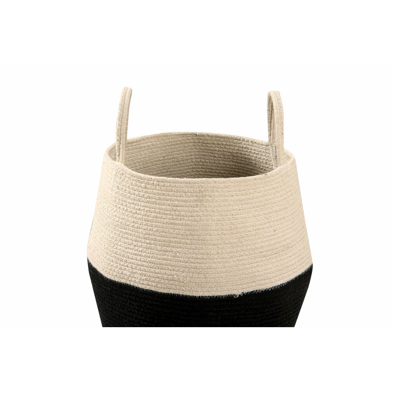 Zoco Black-Natural Round Fabric General Storage Basket