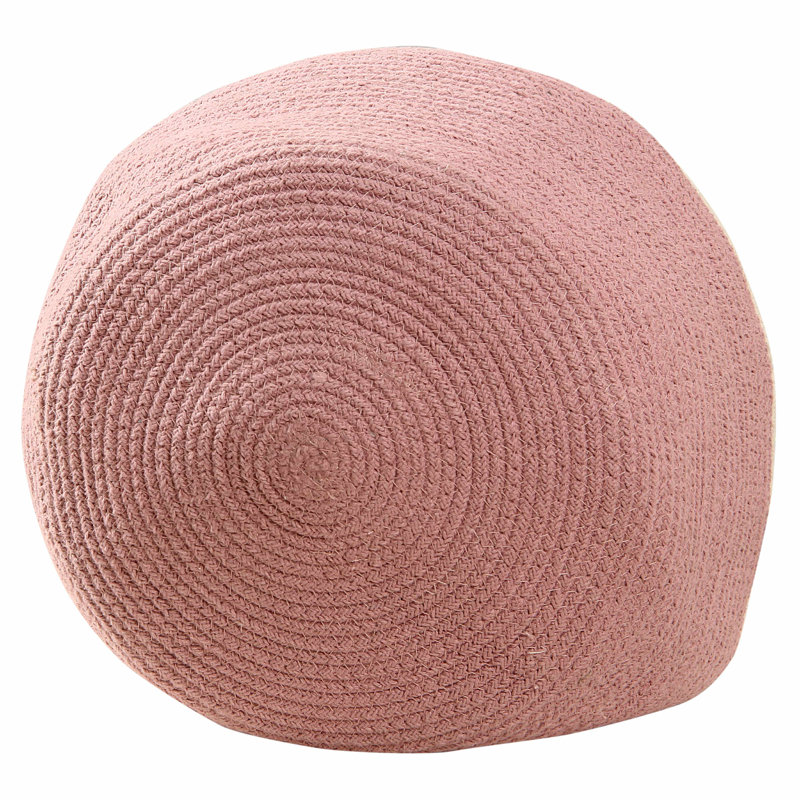 Round Light-Brown Wood Storage Basket