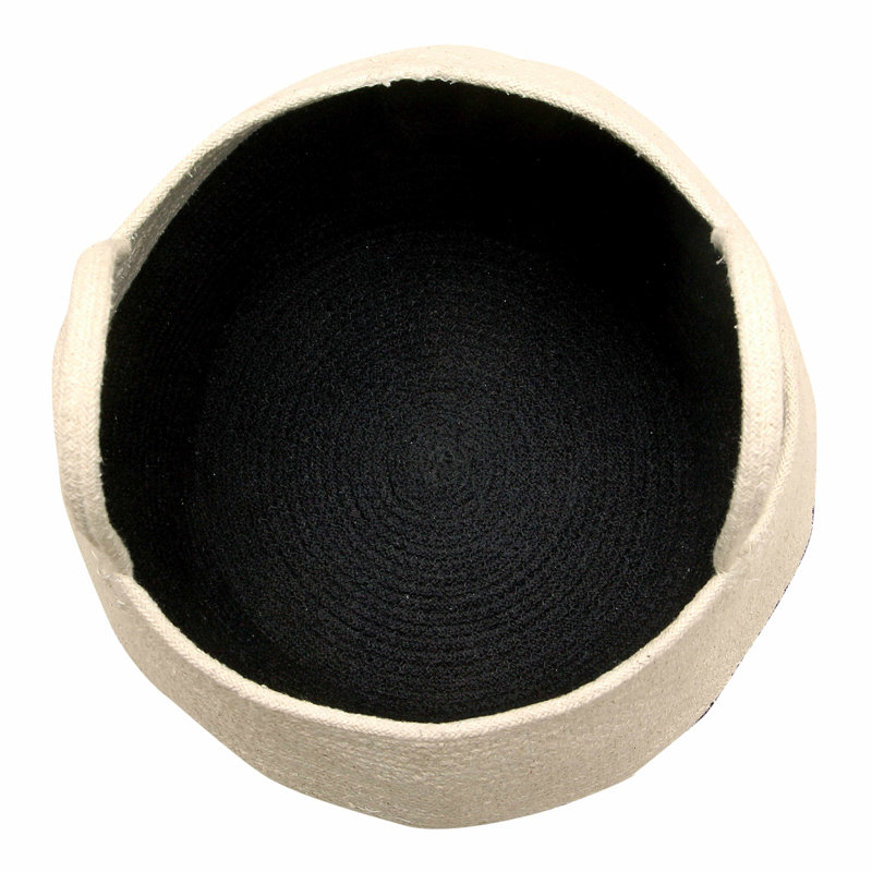 Zoco Black-Natural Round Fabric General Storage Basket