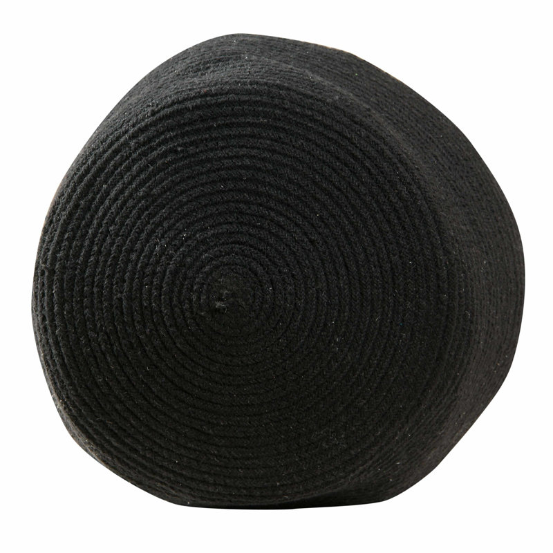 Zoco Black-Natural Round Fabric General Storage Basket