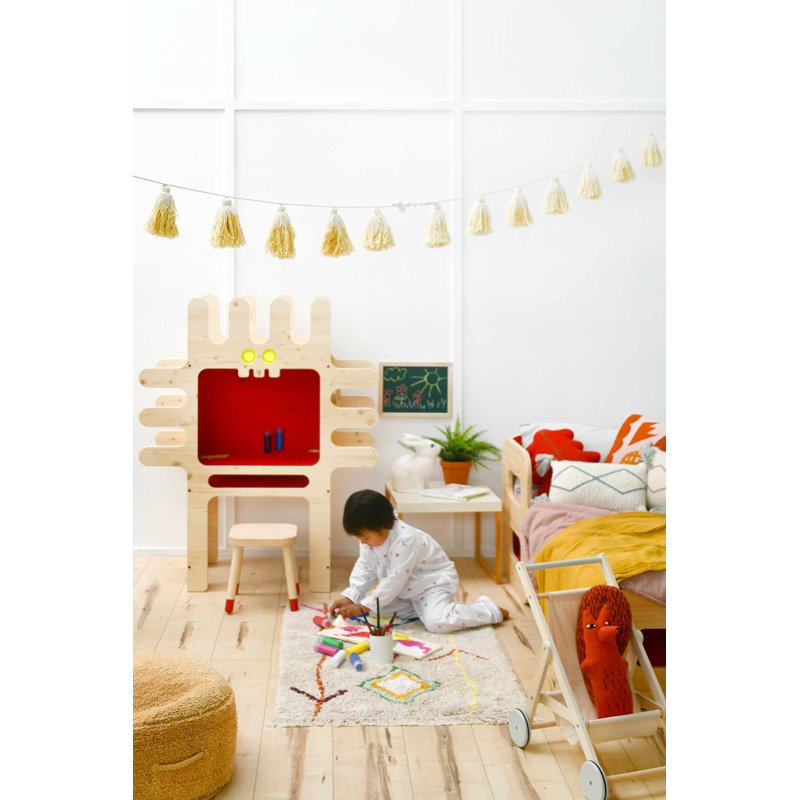 Handmade Tufted Mini Washable Wool-Cotton Rug in Multicolor