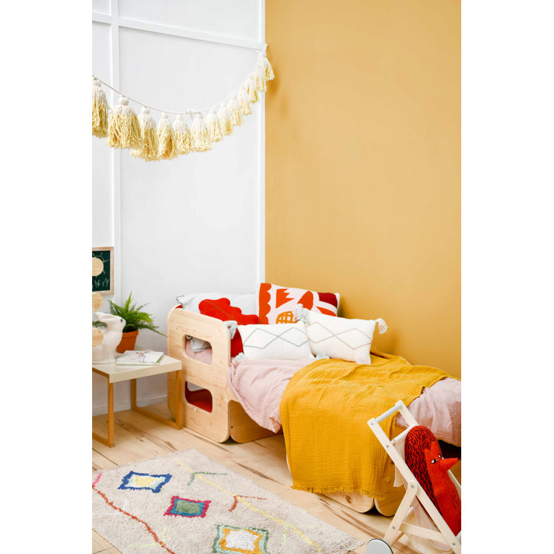 Handmade Tufted Mini Washable Wool-Cotton Rug in Multicolor